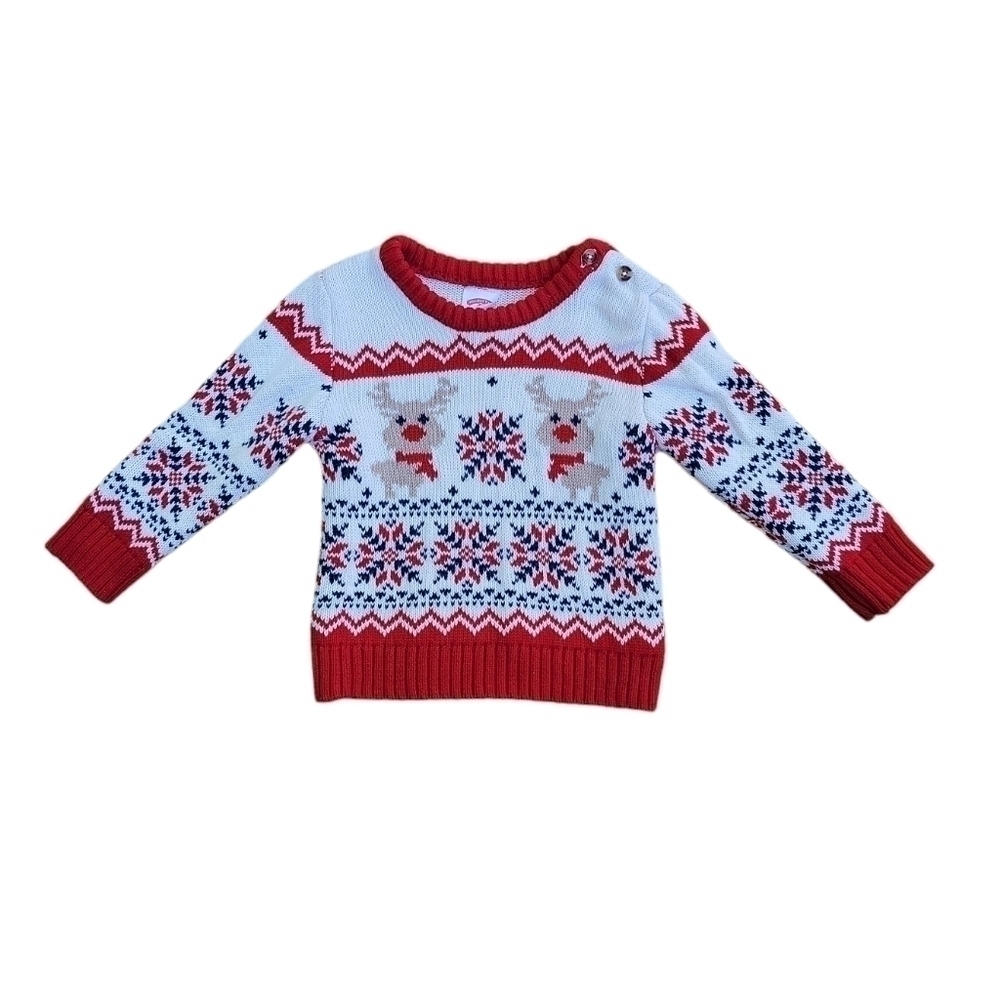 Holiday Time size 18 months Christmas sweater Toddler boys cotton acrylic